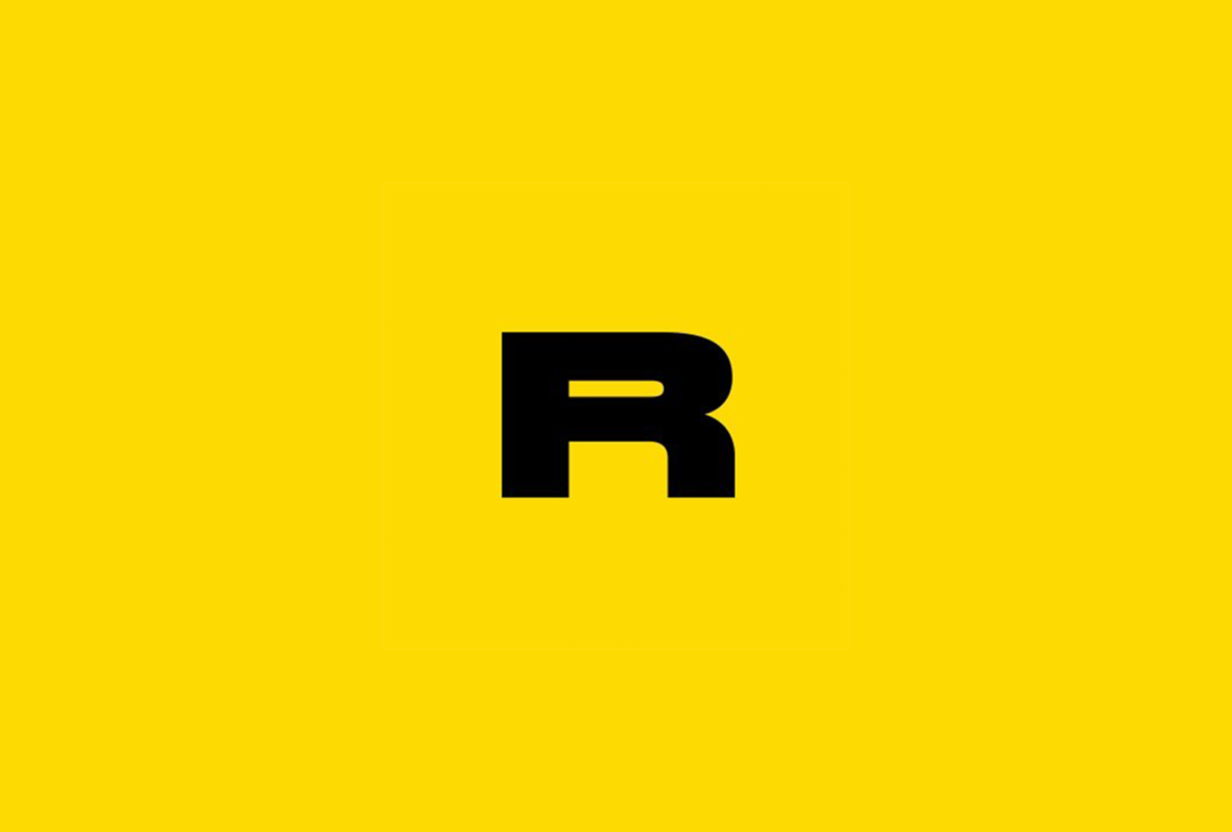 Logo of Rarible NFT marketplace which is the typical yellow background and a large black R
