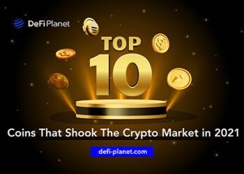 This image contains the top 10 coins that shook the crypto market in 2021.