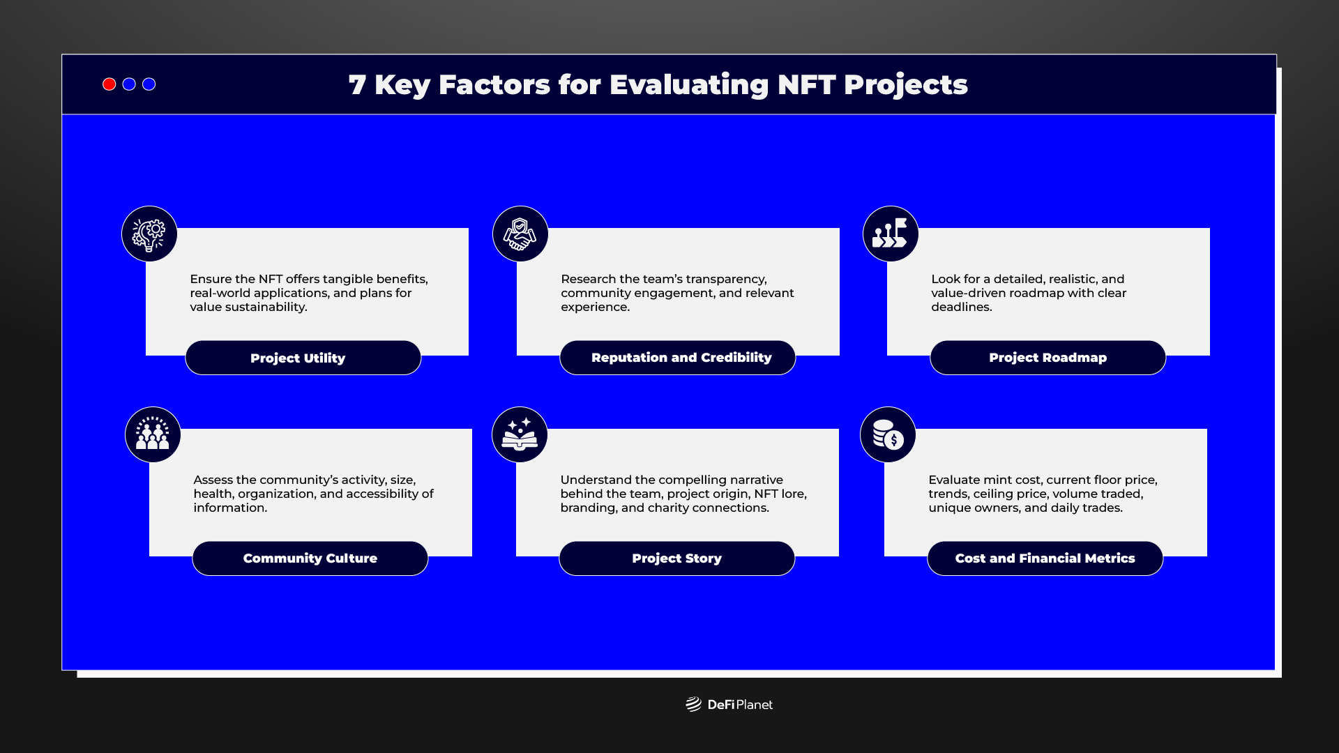 Image of 7 Key Factors for Evaluating NFT Projects on deFi Planet