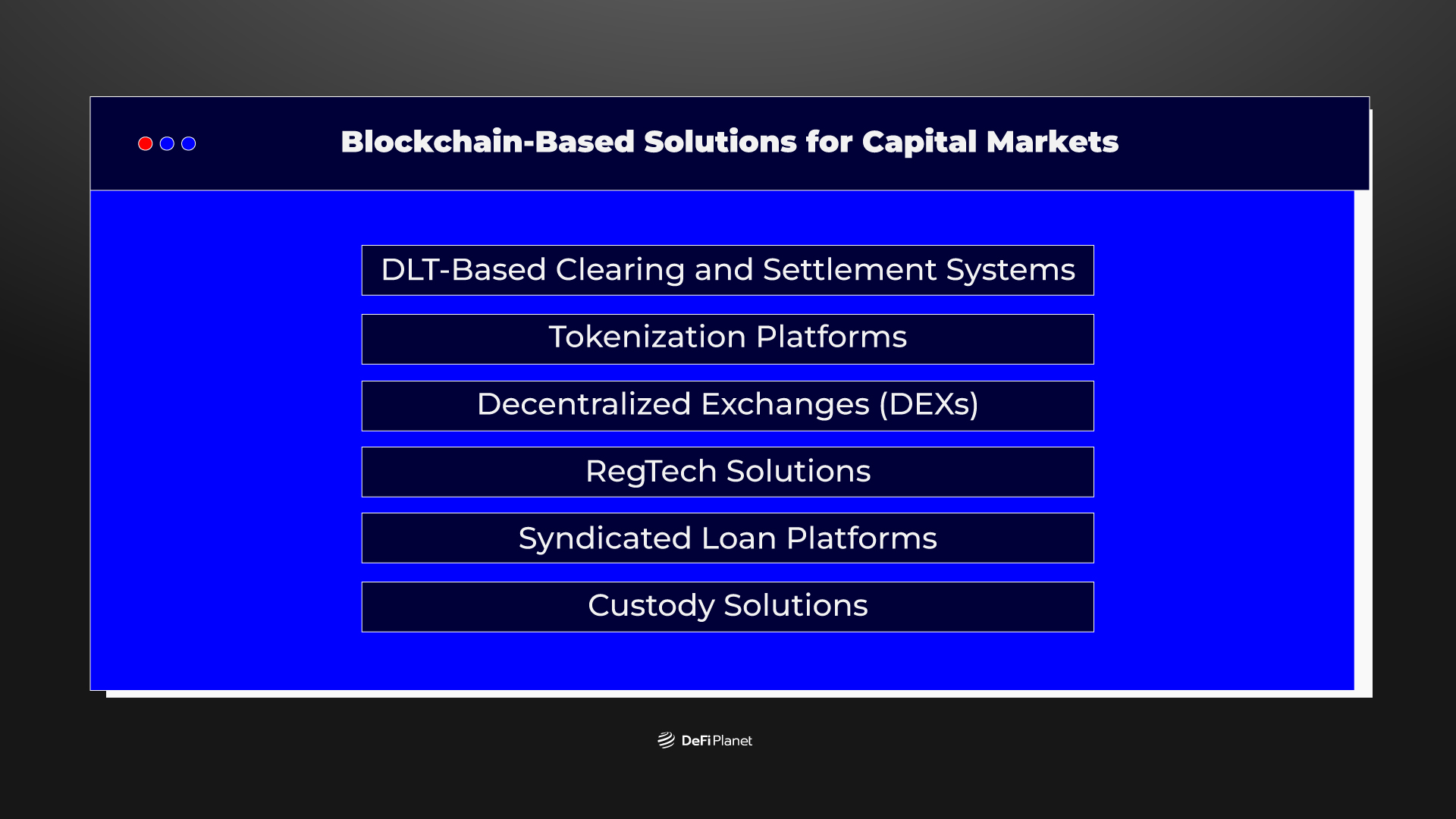 Blockchain-Based Solutions for Capital Markets