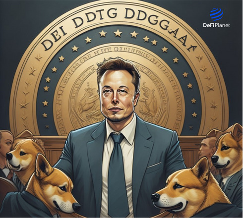 AI Generated Image of Elon Musk being sued by DOGE investors in an explainer on the lawsuit published on DeFi Planet
