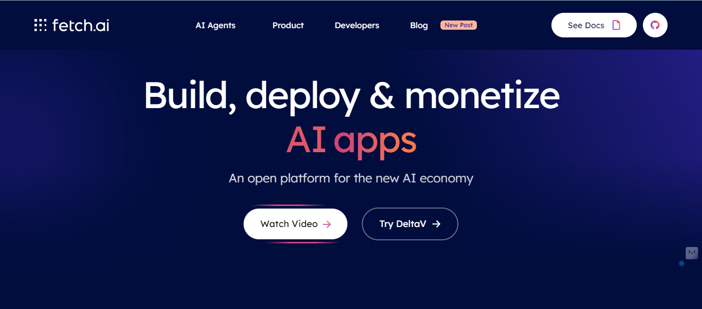 Homepage of the Fetch Ai website on DeFi Planet