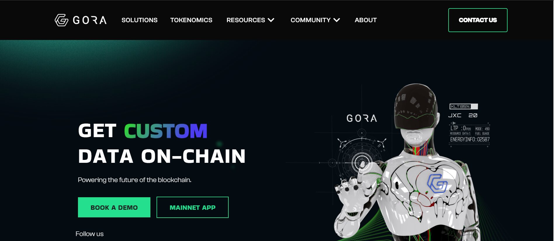Gora Network website homepage