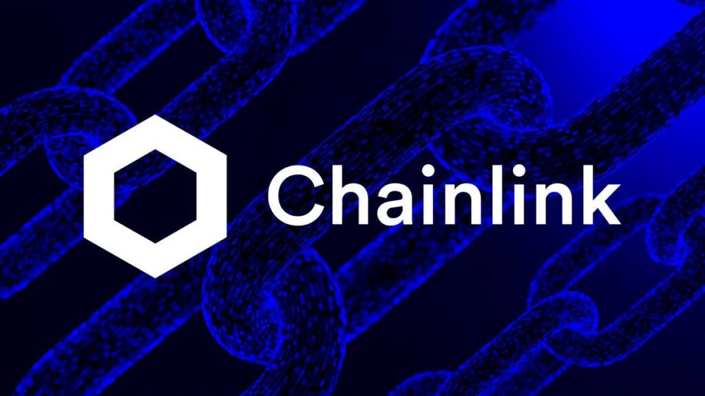 Chainlink logo on a black background on DeFi Planet