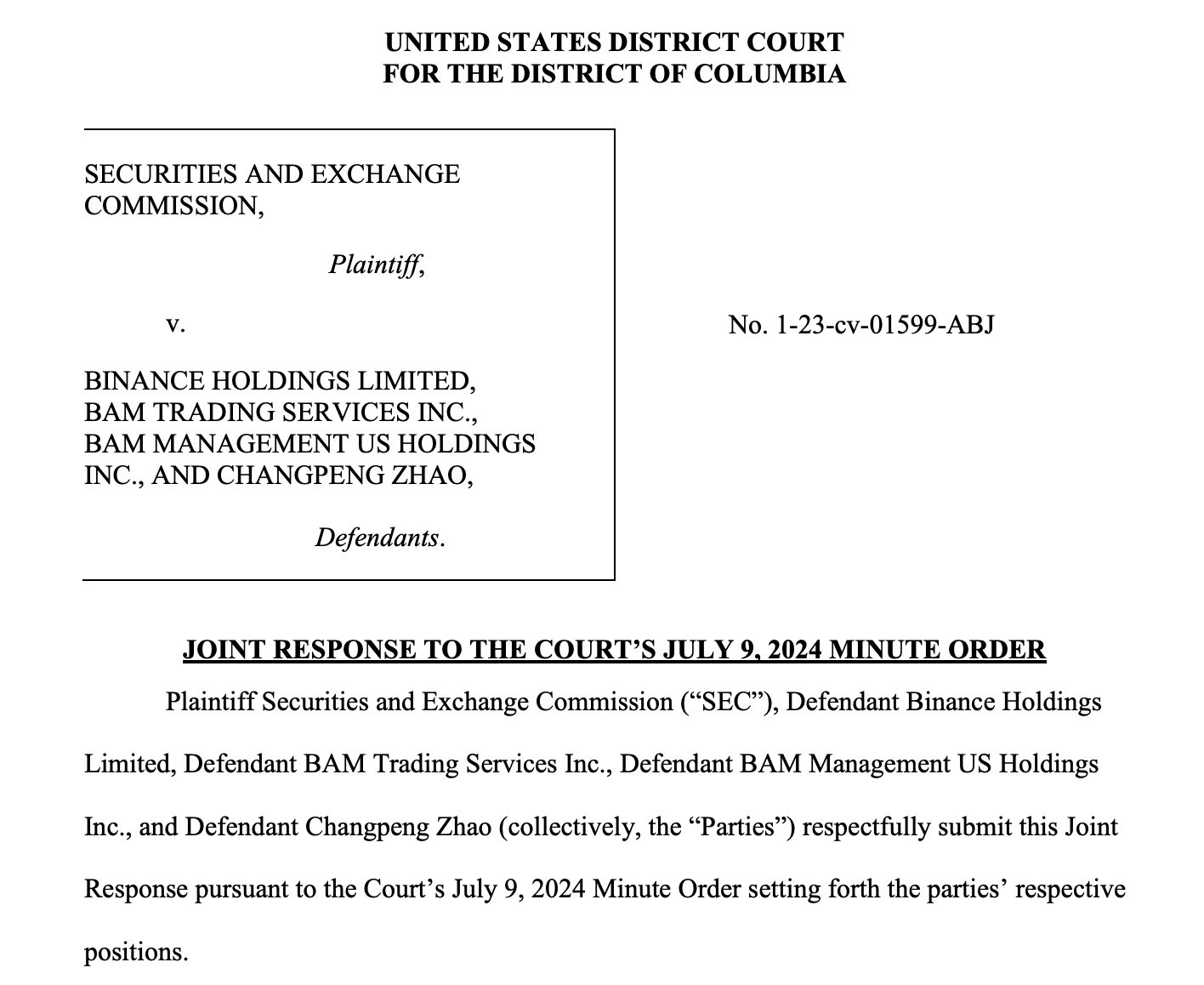 U.S. SEC Drops Claims That SOL, ADA, and MATIC Are Securities in Binance Lawsuit SEC drops Binance lawsuit.