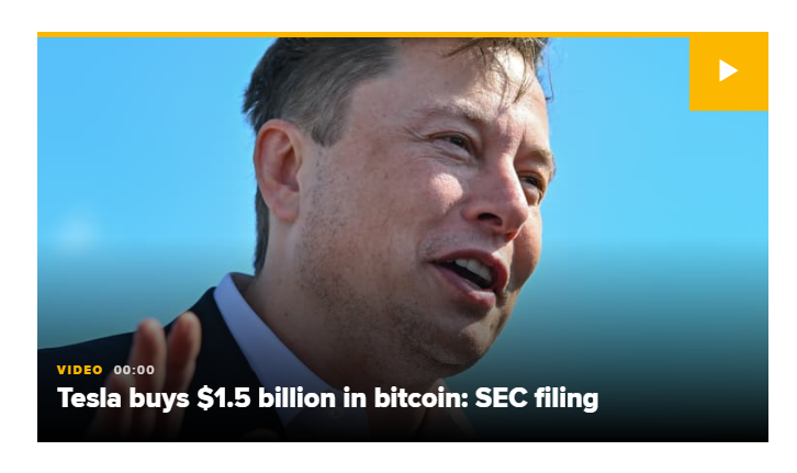 Image of Elon Musk about Tesla buying $1.5 billion worth of Bitcoin early in 2021 on DeFi Planet