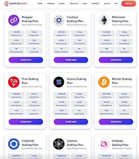 Variety of Staking Plans