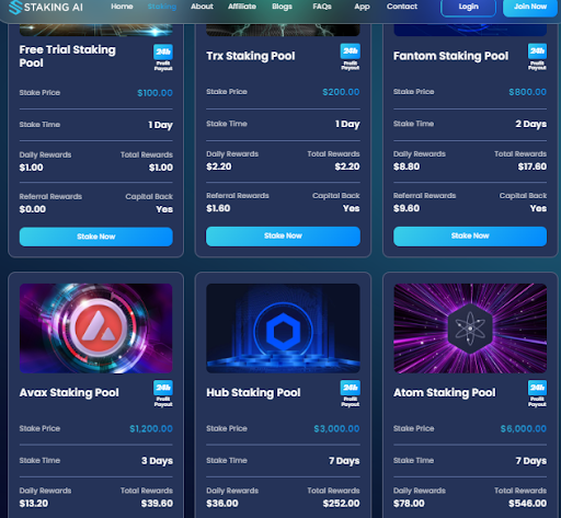 Choose Your Staking Plan on Staking AI