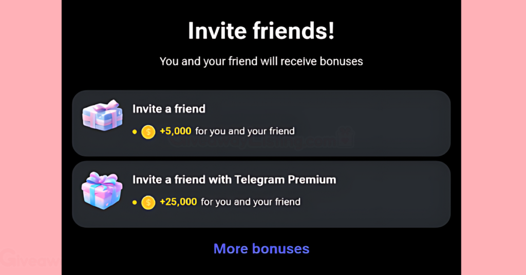 Screenshot of the Hamster Kombat referral rewards