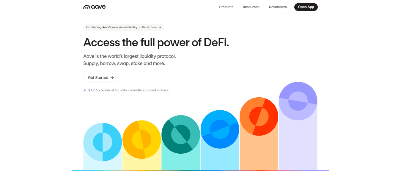 Aave interface interface on DeFi Planet