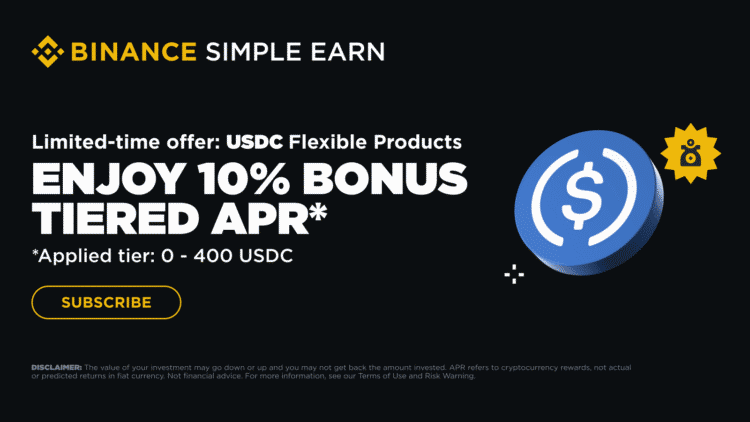 Binance Rolls Out 10% Bonus APR for USDC Simple Earn Users in Limited-Time Offer