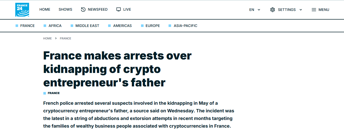 France makes arrest over kidnapping