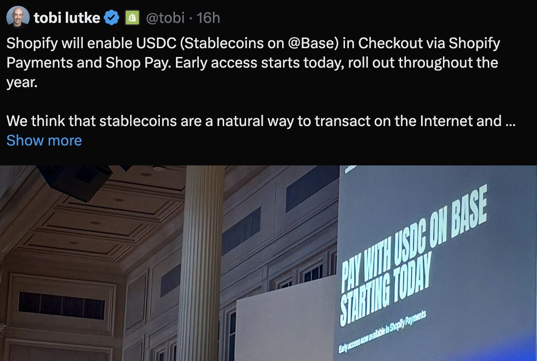 Stablecoin Payments + Shopify