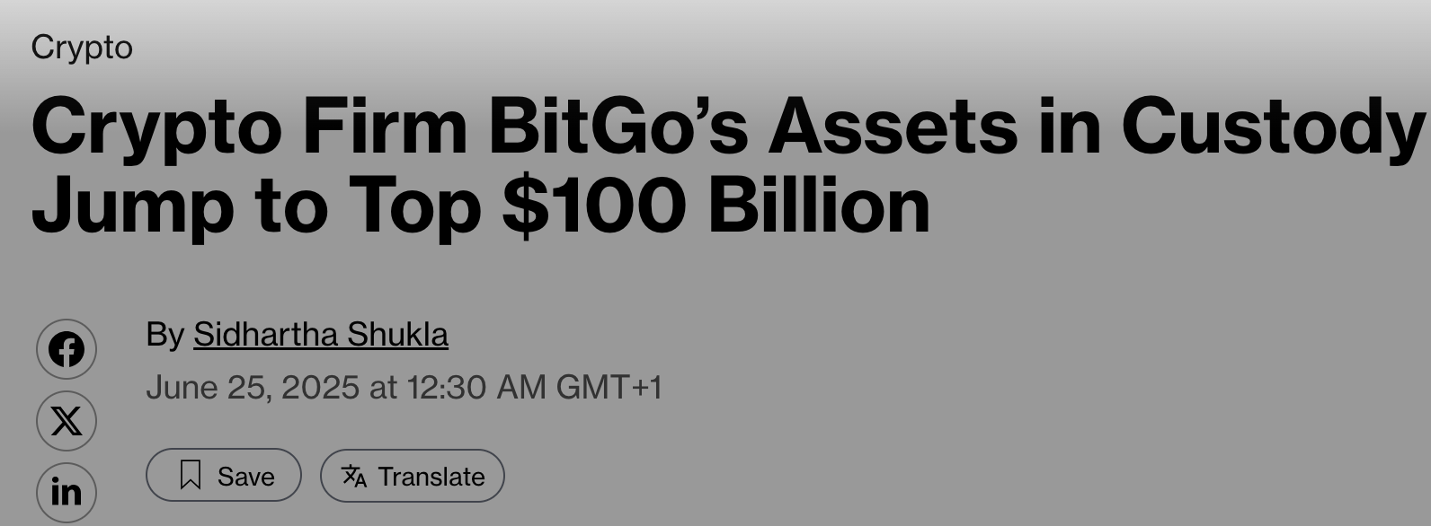 BitGo asset jumps to $100