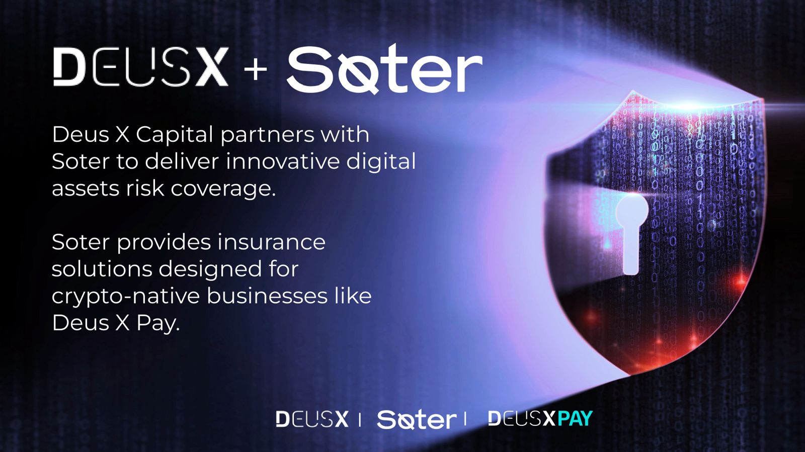 Deus X Capital and Soter Launch First USD/BTC Hybrid Insurance.
