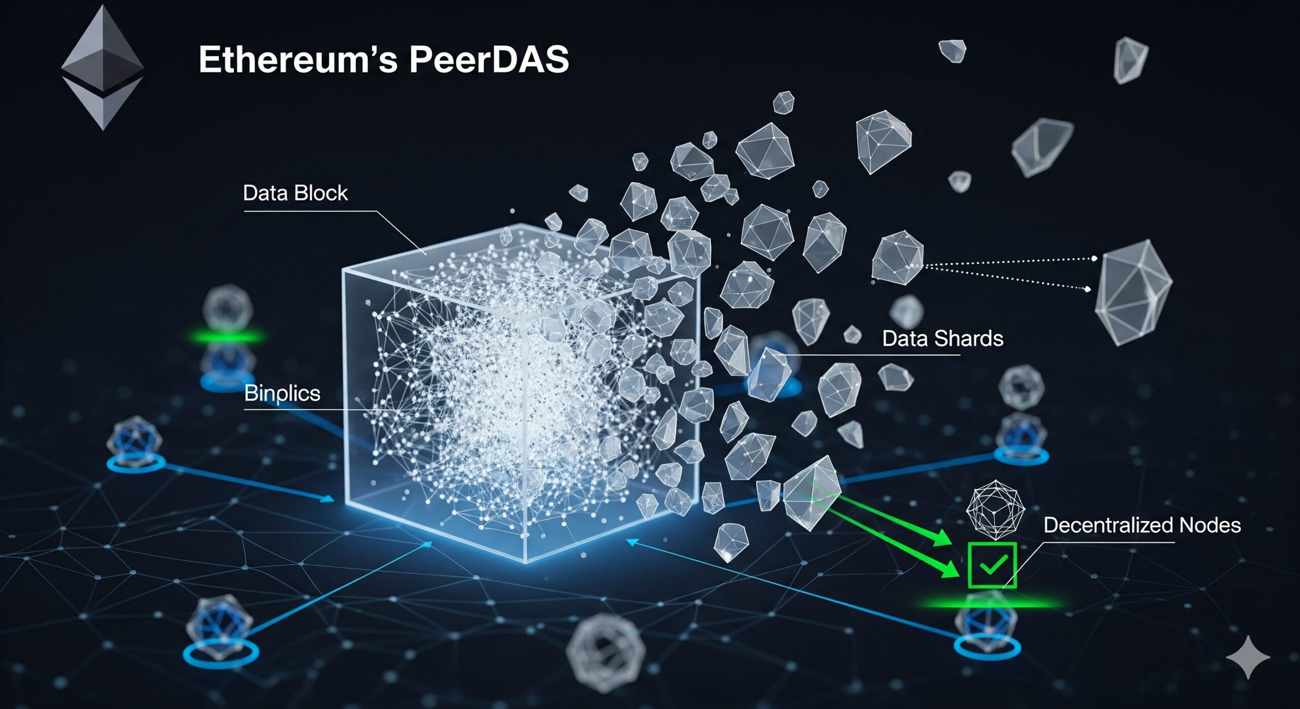 Image showing Illustration of PeerDAS how Peer DAS works on DeFi Planet