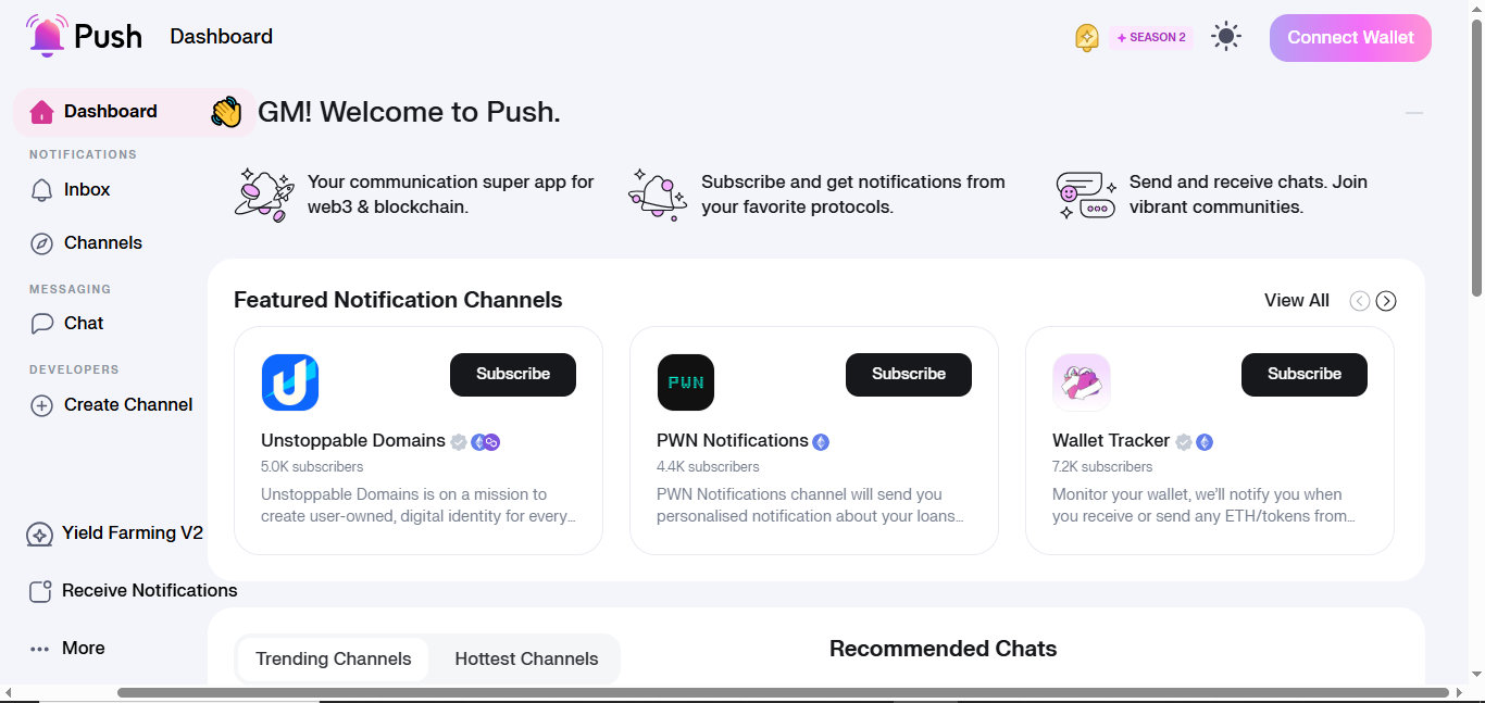 Push Protocol messaging interface.