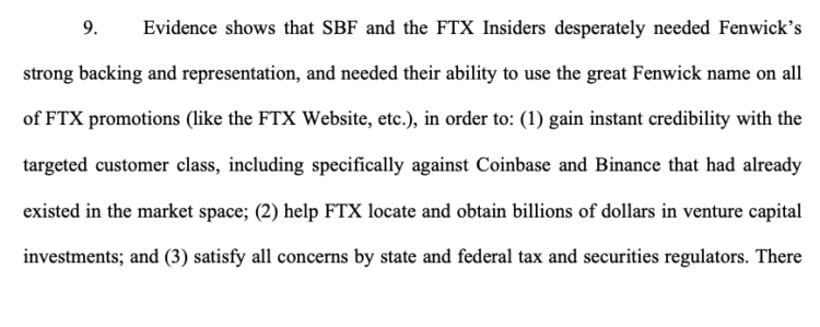 FTX Customers Seek to Expand Lawsuit Against Former Legal Adviser Fenwick & West