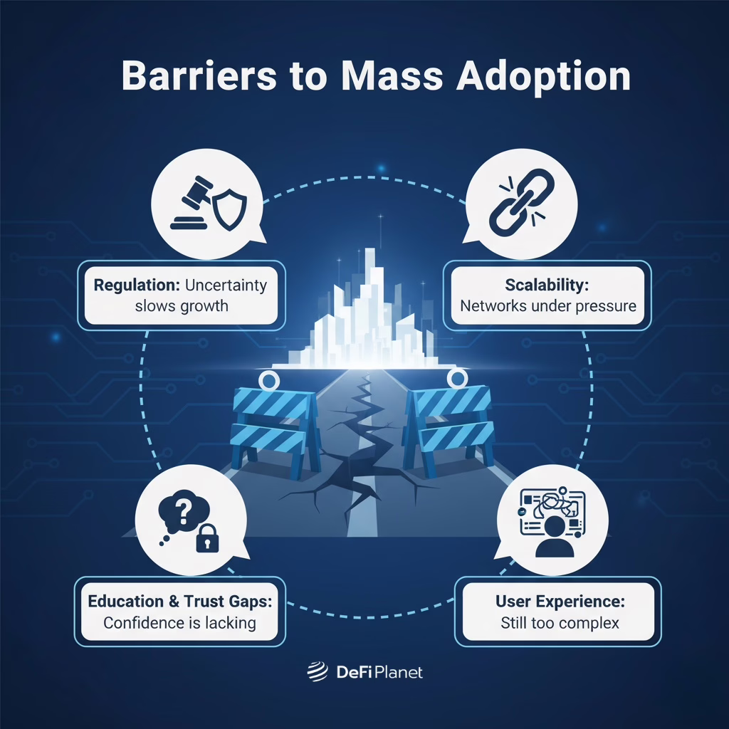 Image showing the Barriers to Mass Adoption on DeFi Planet