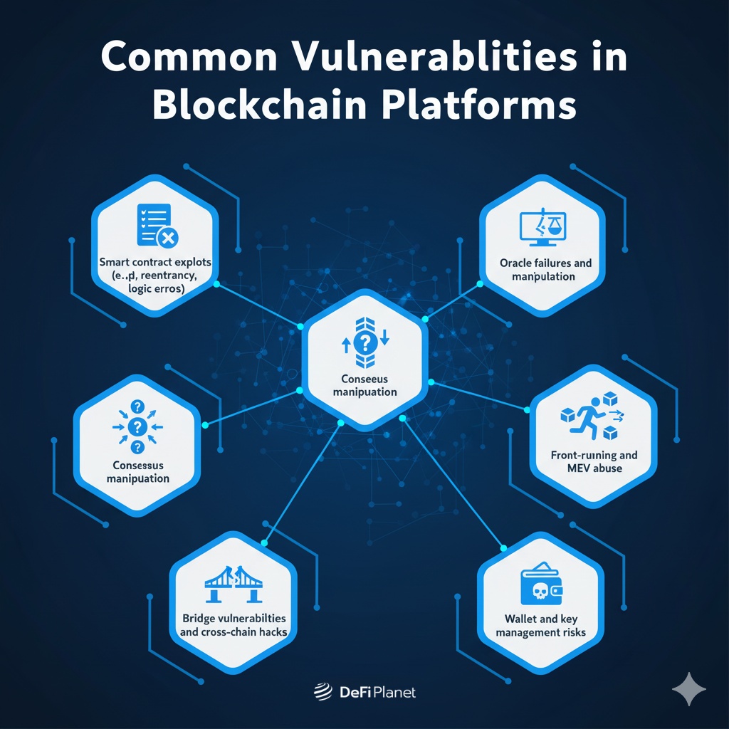 Image showin Common Vulnerabilities in Blockchain Platforms on deFi Planet