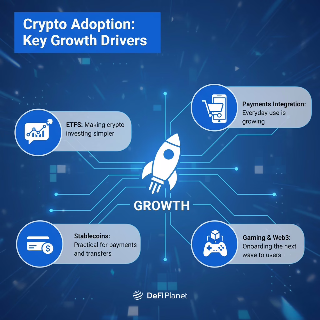 Image showing the Crypto Adoption Key Growth Drivers on DeFi Planet