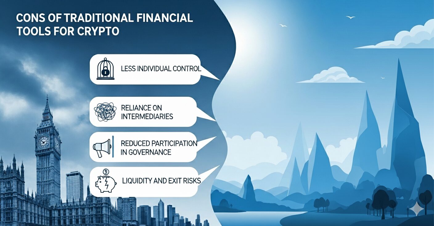 Image showing the Cons of Traditional Financial Tools for Crypto on DeFi Planet