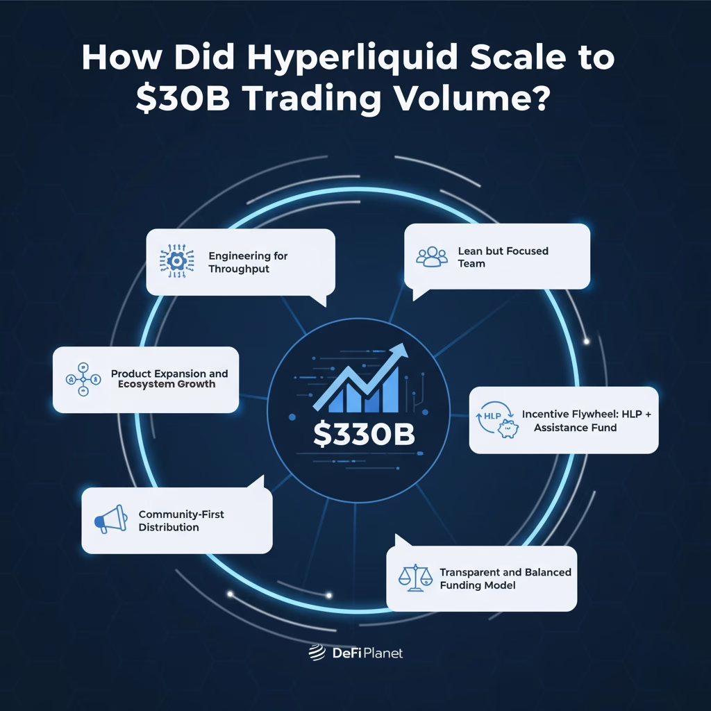 Image showing How Hyperliquid Scaled to $330B Trading Volume on DeFi Planet