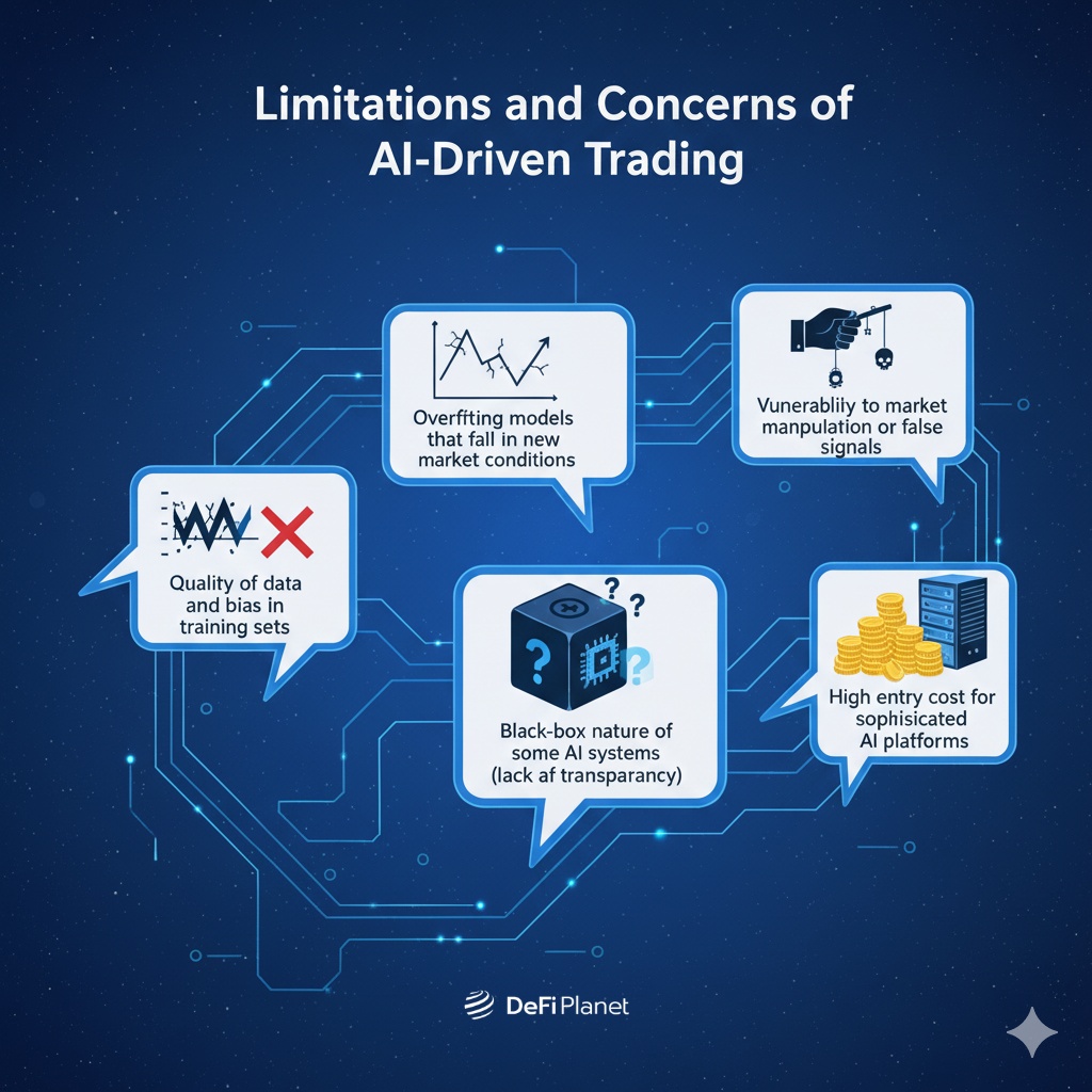 Image showing the Limitations and Concerns of AI-Driven Trading on DeFi Planet