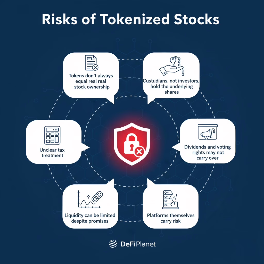 Image showing the Risks of Tokenized Stocks on DeFi Planet