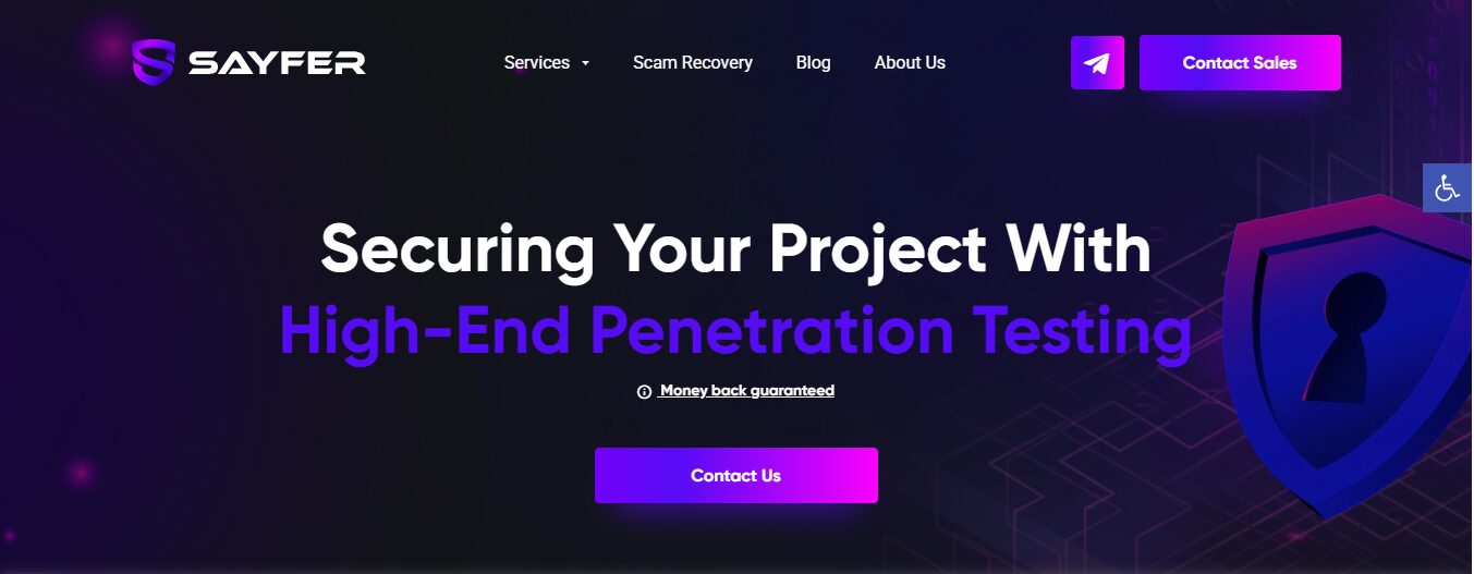 Sayfer interface on DeFi Planet