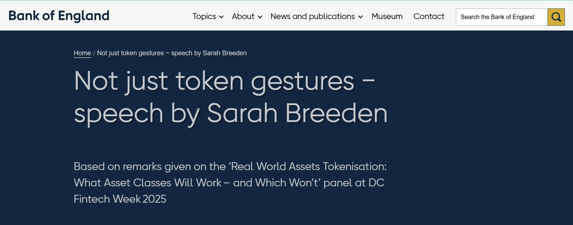 Deputy Governor Sarah Breeden says stablecoin limits are temporary safeguards to support a smooth transition into a multi-money system.