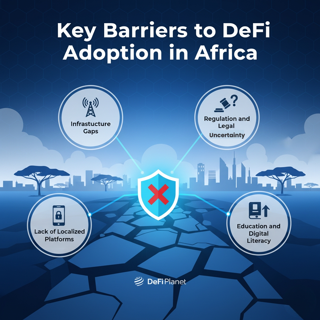 Image showing the Key Barriers to DeFi Adoption in Africa on DeFi Planet