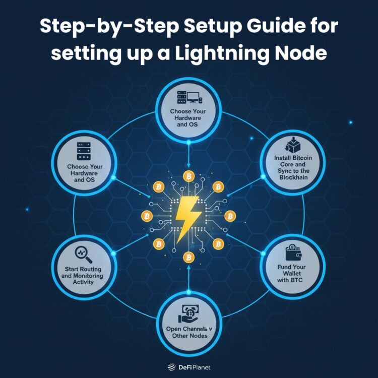 Image showing the Step-by-Step Setup Guide for setting up a Lightning Node n DeFi Planet