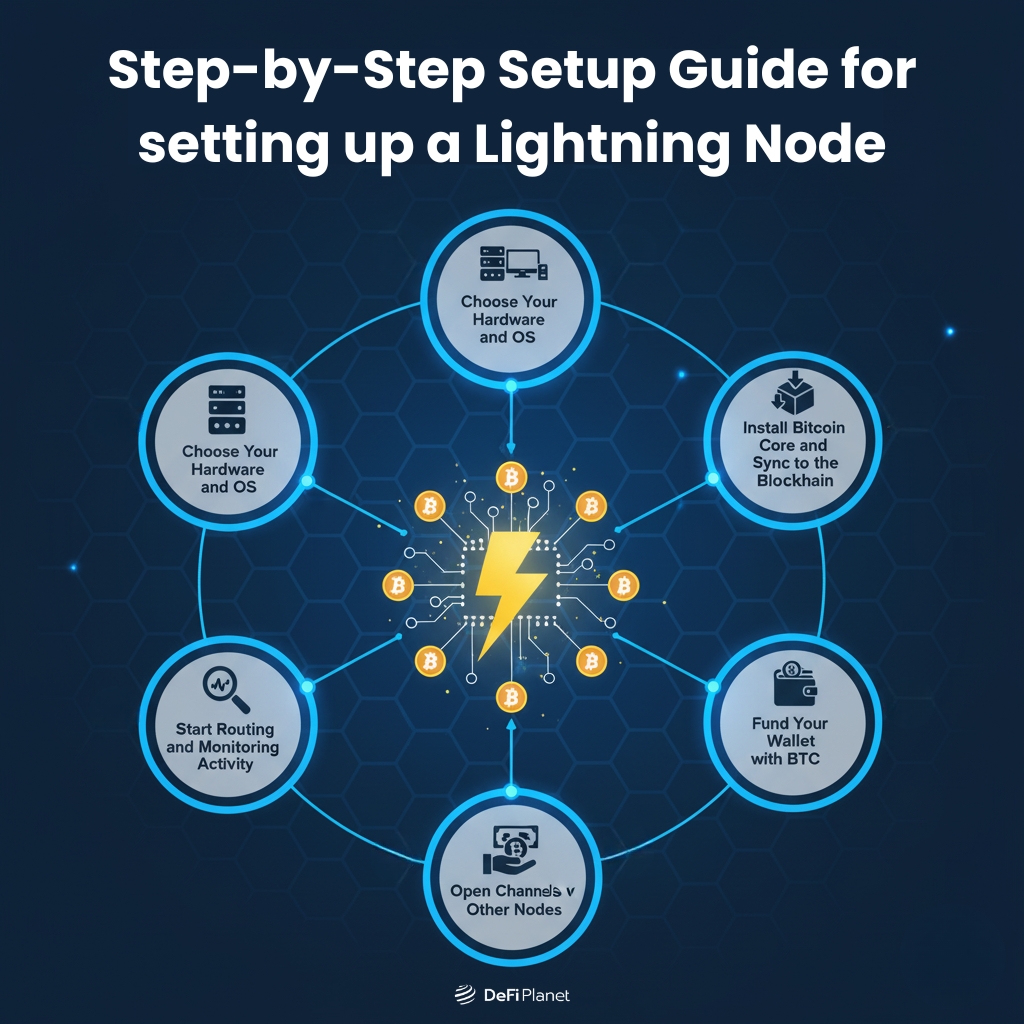 Image showing the Step-by-Step Setup Guide for setting up a Lightning Node n DeFi Planet 