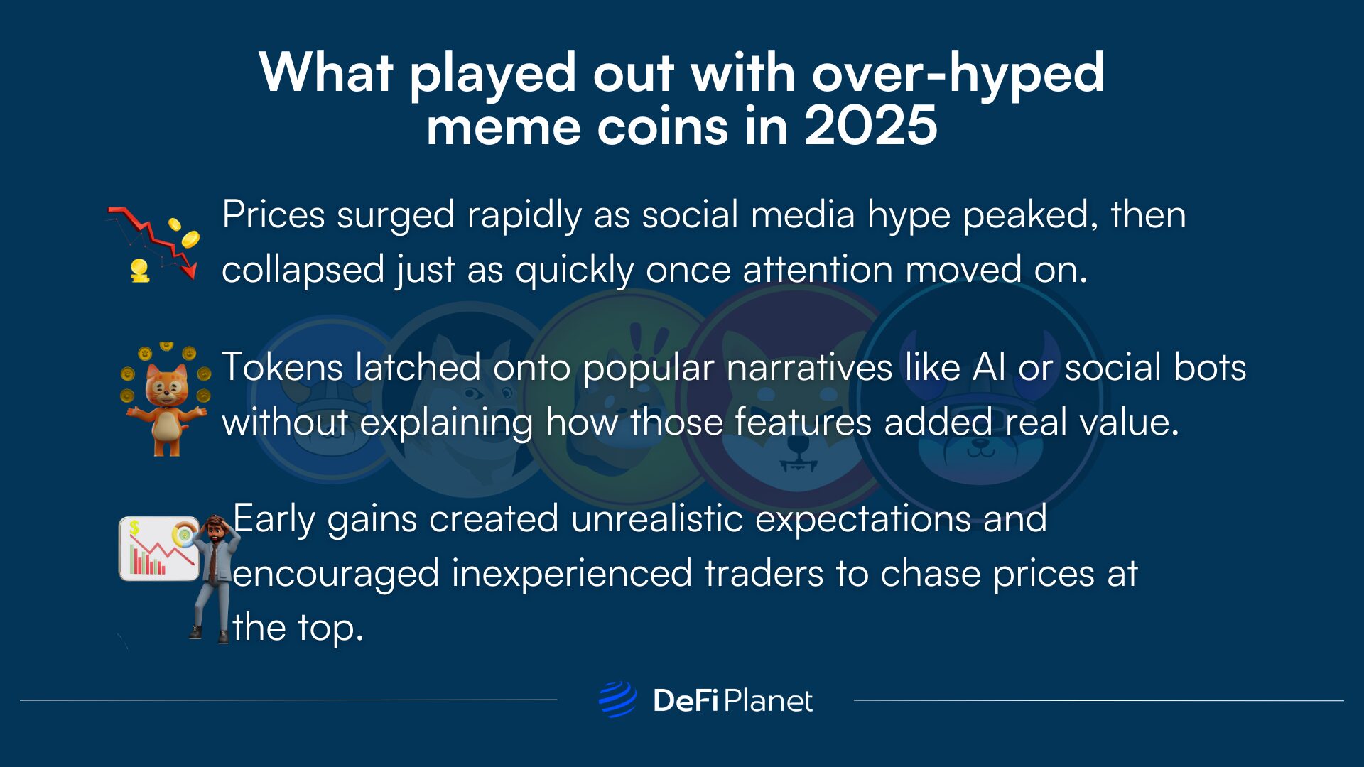 Image showing What played out with over-hyped meme coins in 2025 - on DeFi Planet