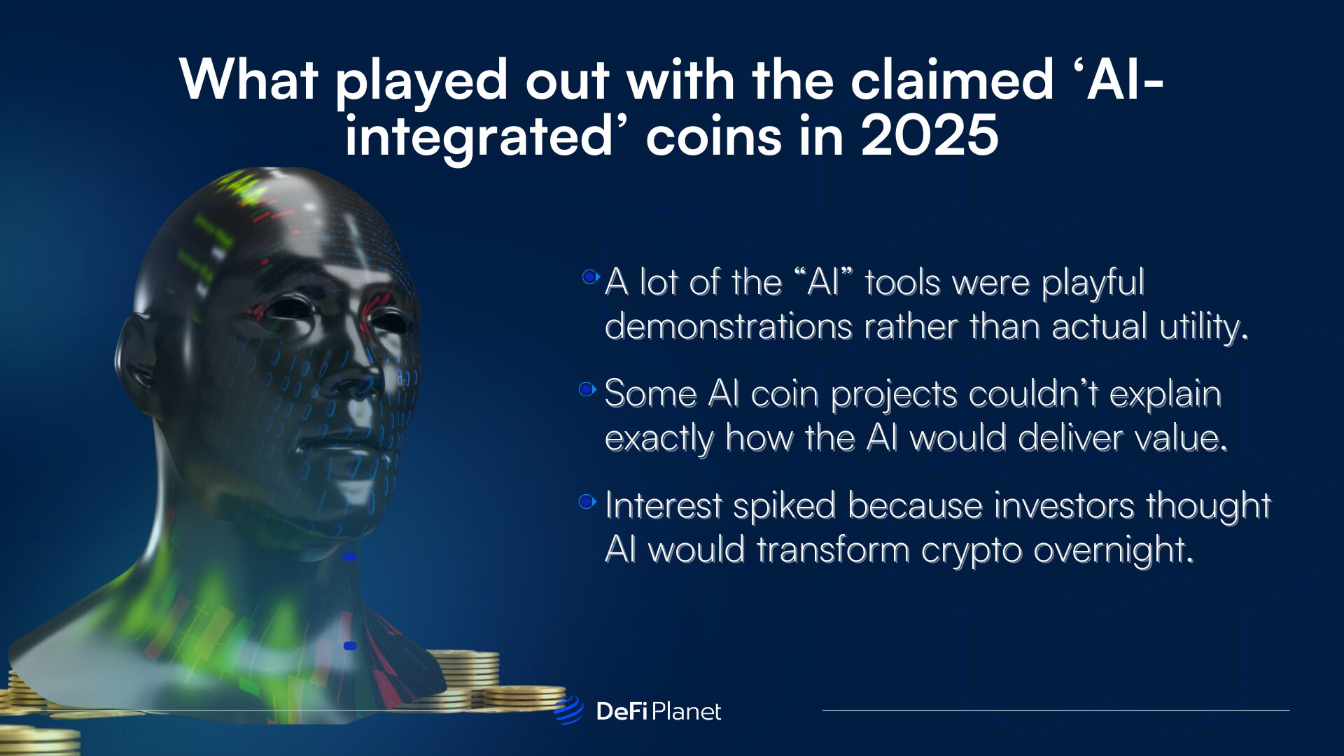 Image showing What played out with the claimed ‘AI-integrated’ coins in 2025 - on DeFi Planet