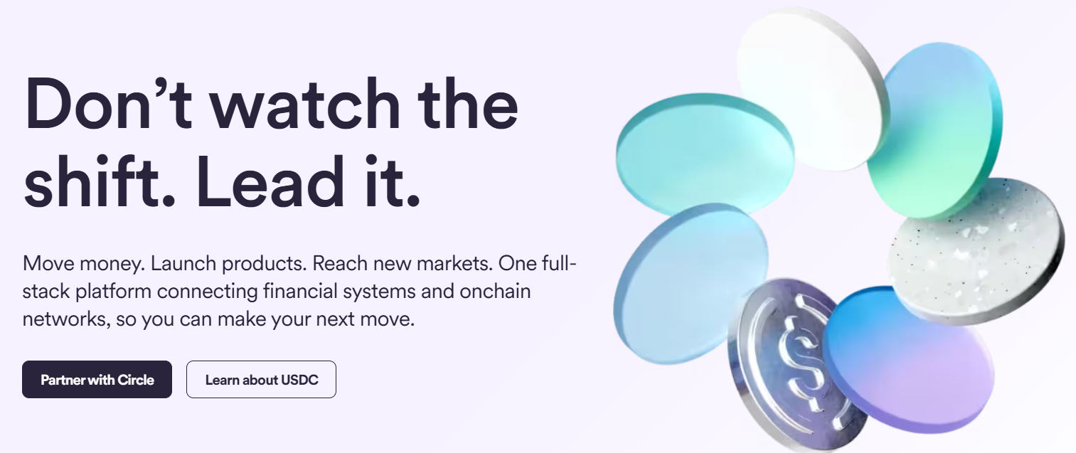 Circle website interface