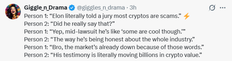 “Most of Them Are Scams,” Elon Musk Says of Cryptocurrencies During OpenAI Trial