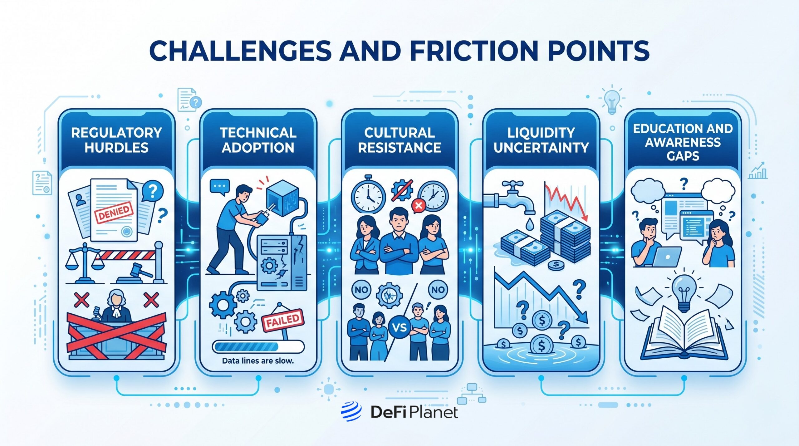 Image showing the Challenges and Friction Points - DeFi Planet