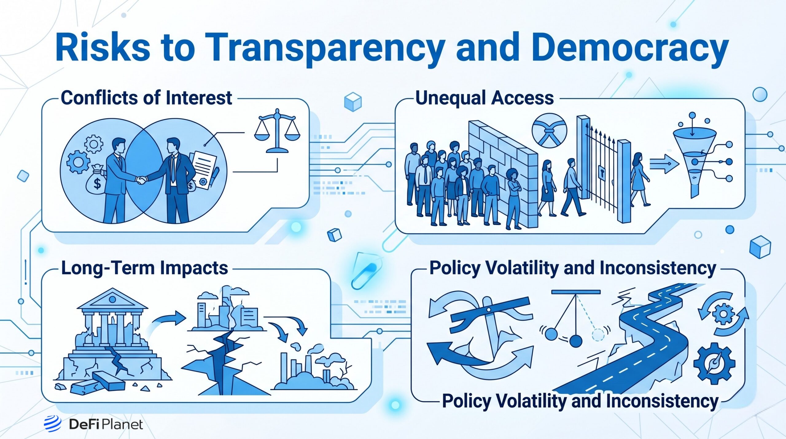 Image showing the Risks to Transparency and Democracy - DeFi Planet