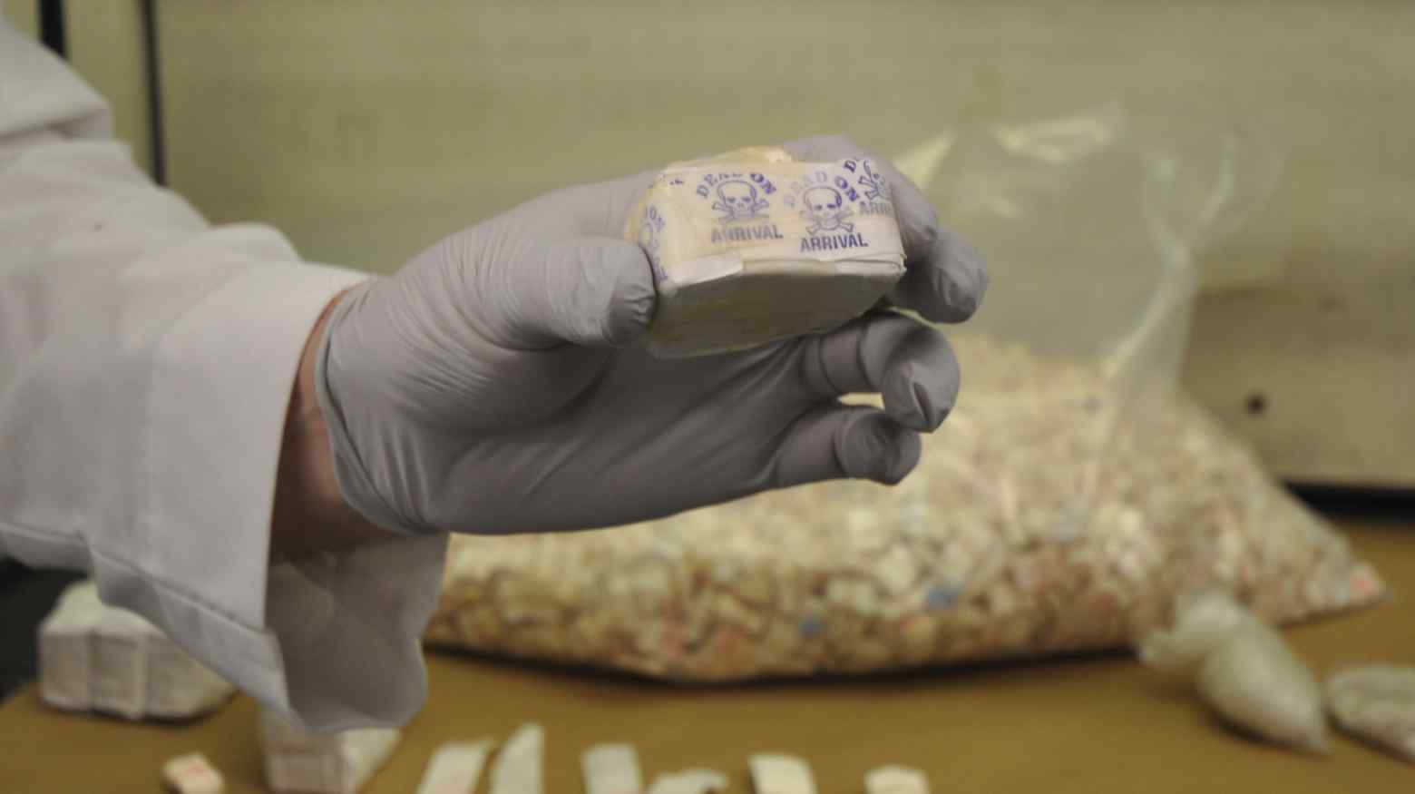 Fentanyl kept at a DEA laboratory in New York. U.S. authorities are working to stop the smuggling of the powerful narcotic.