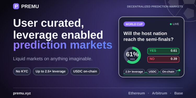 Premu Opens User-Created, Leveraged Prediction Markets Ahead of the 2026 World Cup