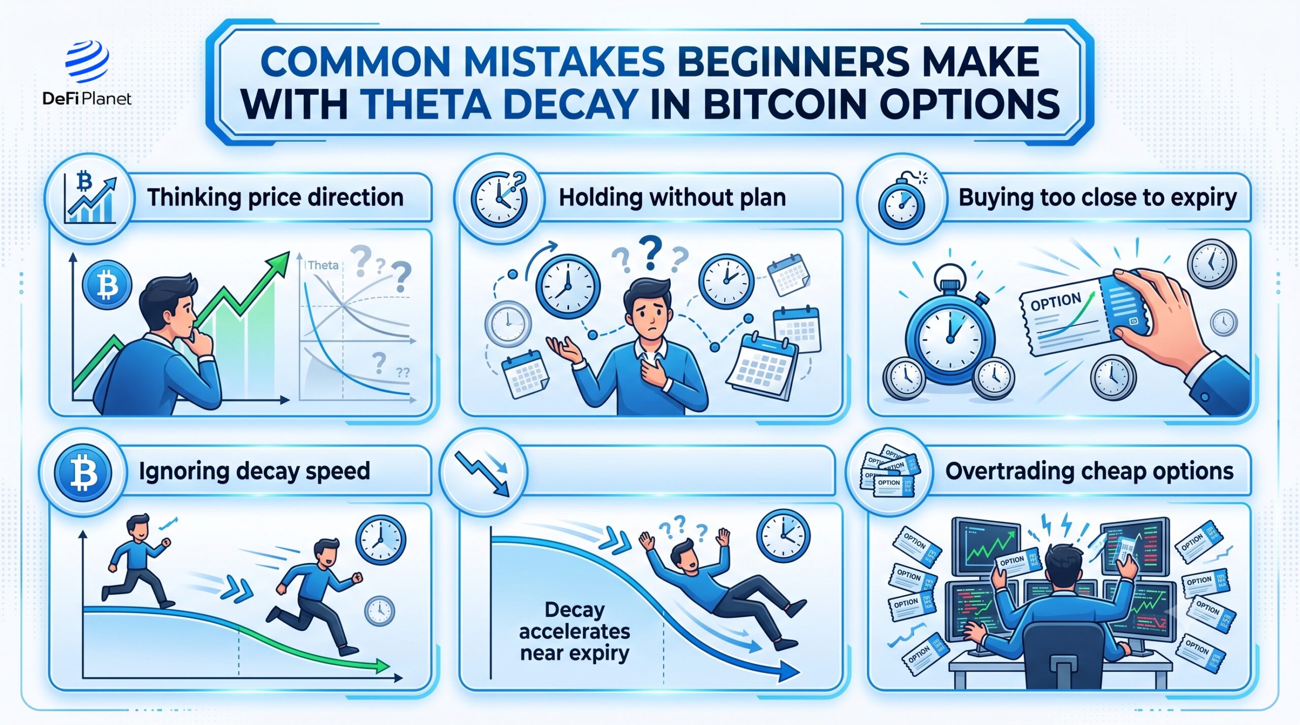 Image showing the Common Mistakes Beginners Make With Theta Decay in Bitcoin Options - DeFi Planet