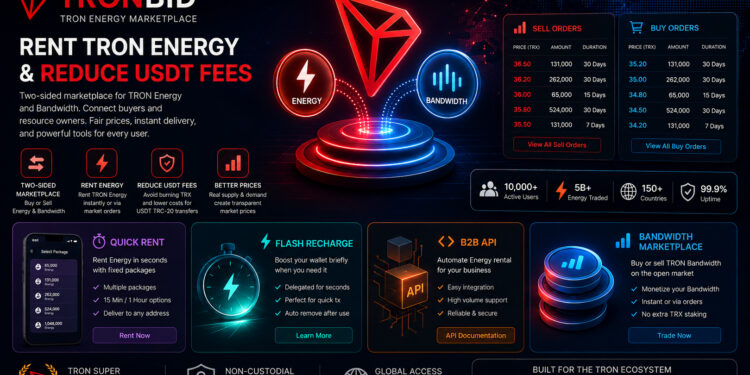 Rent TRON Energy and Reduce USDT Fees : TronBid Expands Marketplace
